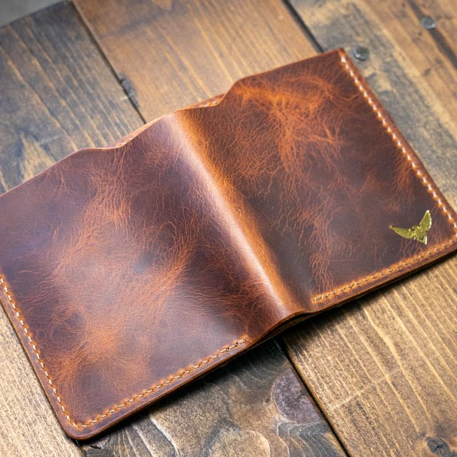 The Huginn Bifold Wallet - Cognac Wax Pull-Up