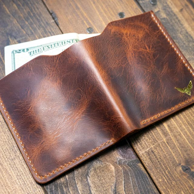 The Huginn Bifold Wallet - Cognac Wax Pull-Up