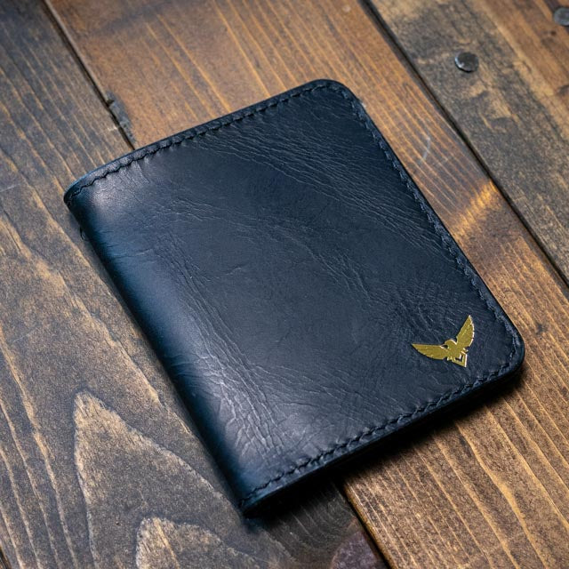 The Muninn Bifold Wallet - Black Wax Pull-Up