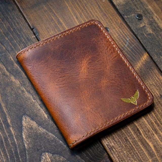 The Muninn Bifold Wallet - Cognac Wax Pull-Up