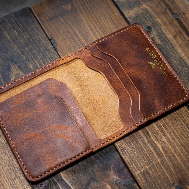 The Muninn Bifold Wallet - Cognac Wax Pull-Up