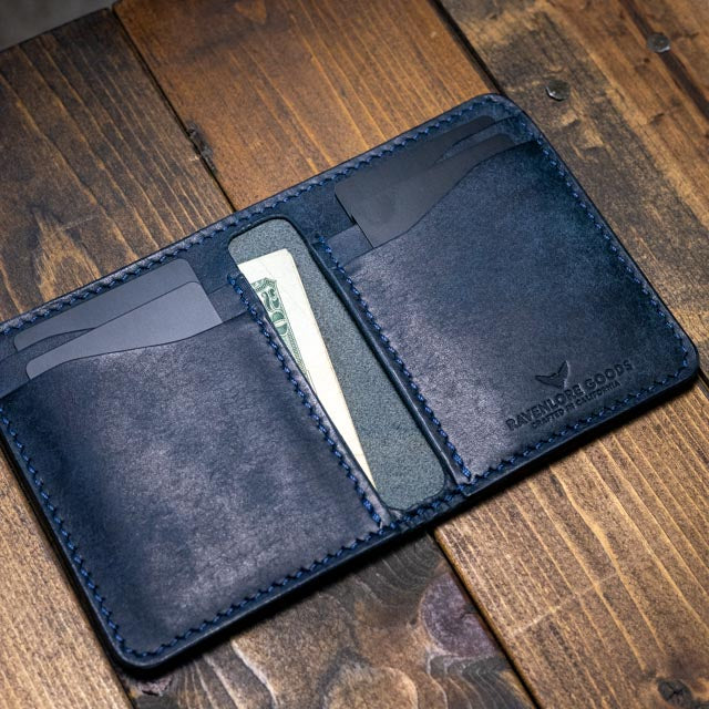 The Bran Vertical Wallet - Navy Pueblo