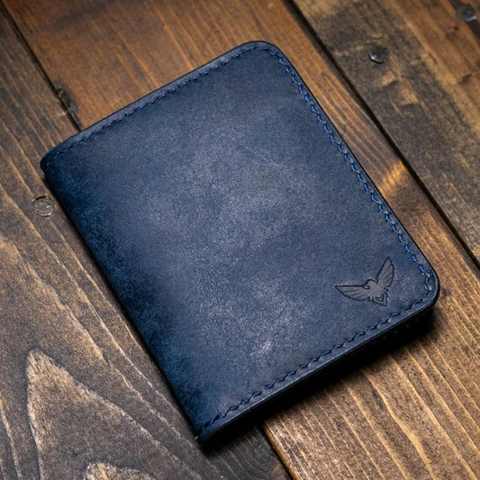 The Bran Vertical Wallet - Navy Pueblo