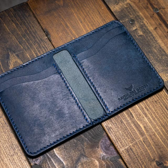 The Bran Vertical Wallet - Navy Pueblo