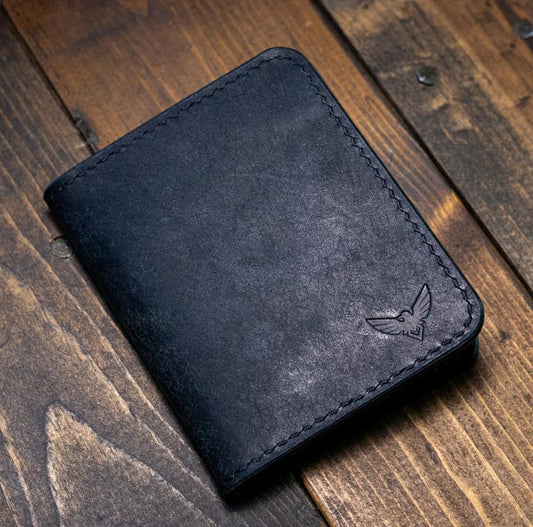 The Bran Vertical Wallet - Black Pueblo