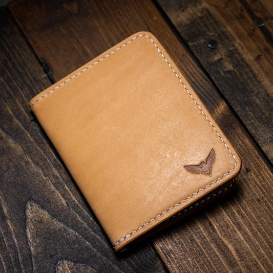 The Bran Vertical Wallet - Natural Smooth