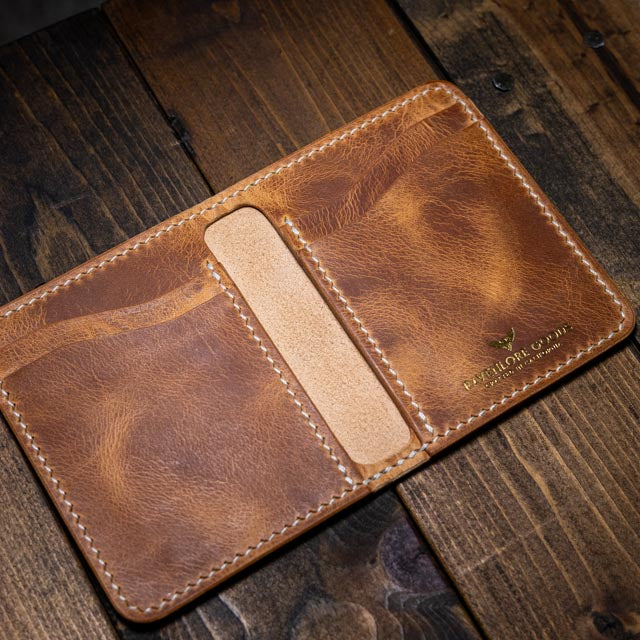 The Bran Vertical Wallet - Natural Wax Pull-Up