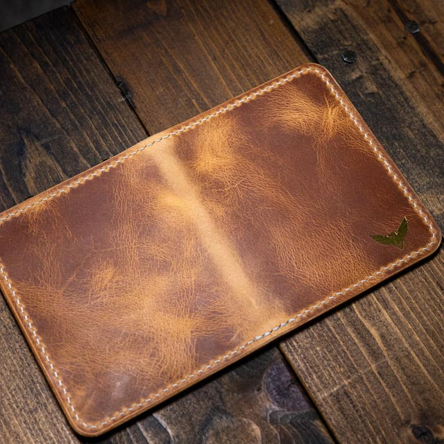 The Bran Vertical Wallet - Natural Wax Pull-Up