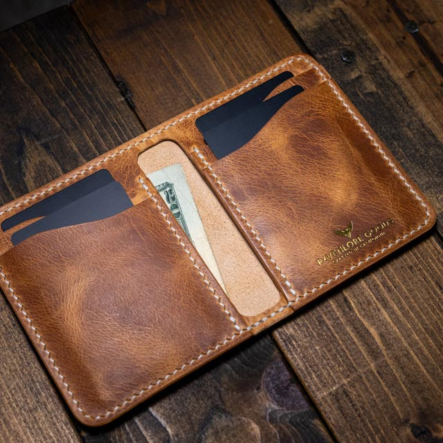 The Bran Vertical Wallet - Natural Wax Pull-Up