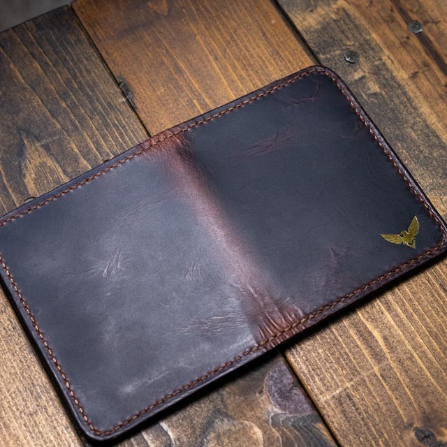 The Bran Vertical Wallet - Tobacco Wax Pull-Up