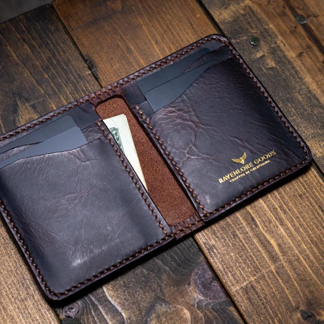 The Bran Vertical Wallet - Tobacco Wax Pull-Up