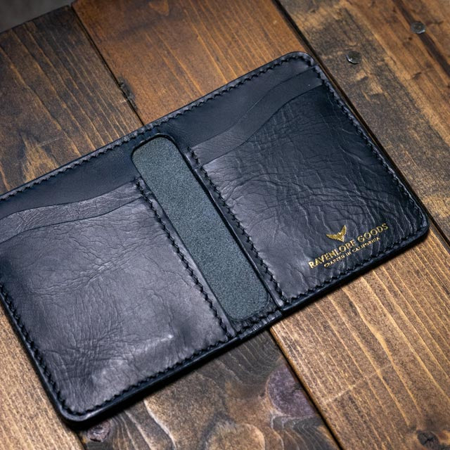 The Bran Vertical Wallet - Black Wax Pull-Up