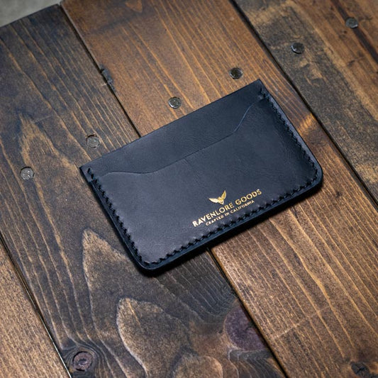 The Morrigan Card Holder - Black Wax Pull-Up