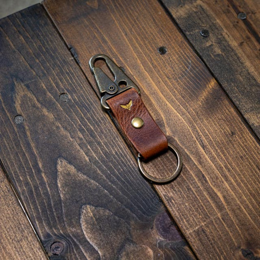 The Talon Key Fob - Cognac Wax