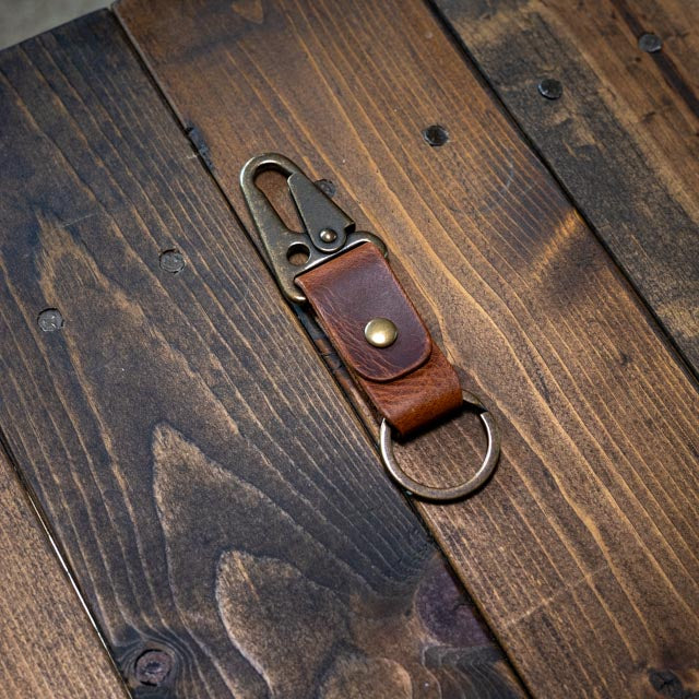 The Talon Key Fob - Cognac Wax