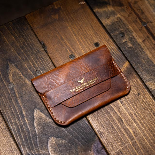 The Maeve Card Holder - Cognac Wax Pull-Up