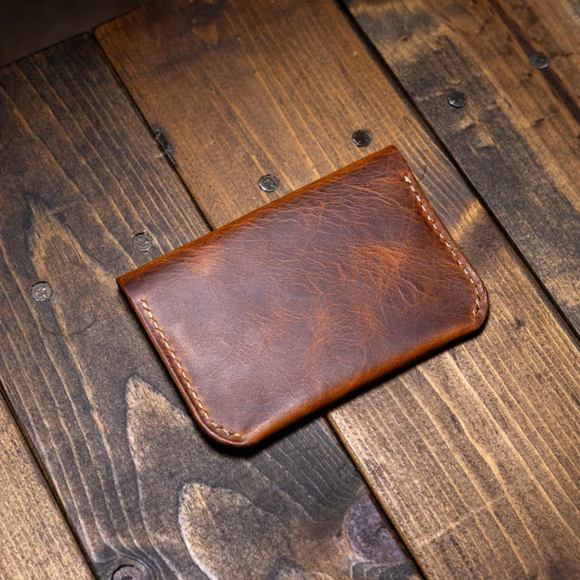 The Maeve Card Holder - Cognac Wax Pull-Up