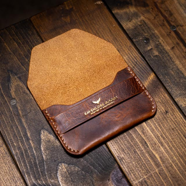 The Maeve Card Holder - Cognac Wax Pull-Up