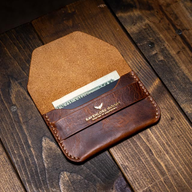 The Maeve Card Holder - Cognac Wax Pull-Up