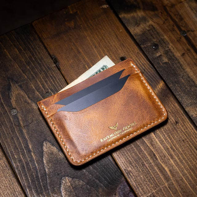 The Morrigan XL Card Holder - Natural Wax Pull-Up