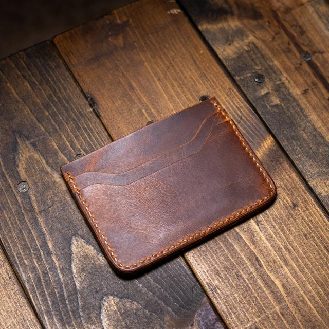 The Morrigan XL Card Holder - Cognac Wax Pull-Up