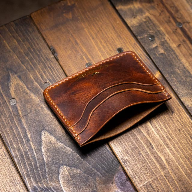 The Morrigan XL Card Holder - Cognac Wax Pull-Up