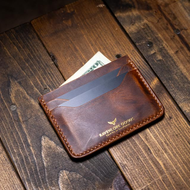 The Morrigan XL Card Holder - Cognac Wax Pull-Up