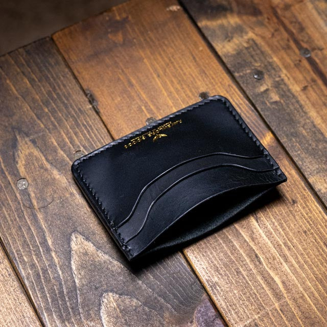 The Morrigan XL Card Holder - Black Wax Pull-Up