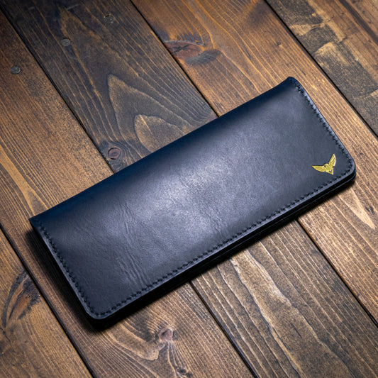 The Koronis Long Wallet - Black Wax